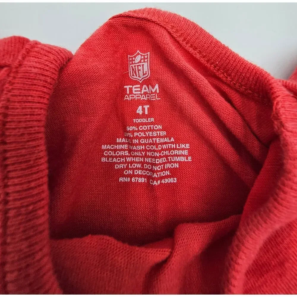 NFL Team Apparel Kansas City Chiefs Girl's Size 4T Red Long Sleeve Shirt